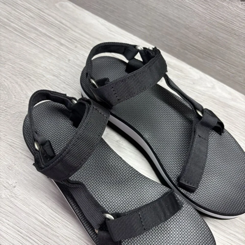 Teva Womens Casual Ankle Strap Platform Sandals Black Gray Size 10 Outdoor - Picture 10 of 13